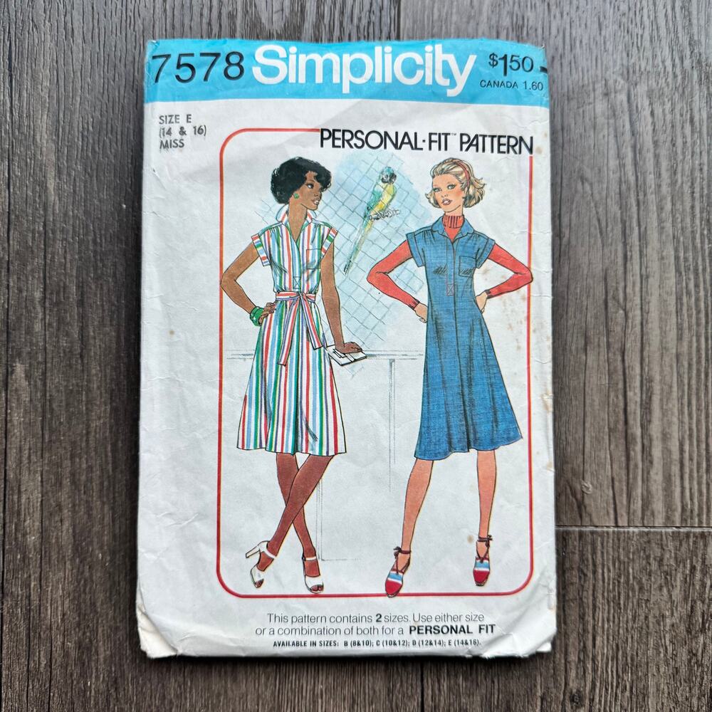 Vintage 1970s Simplicity 7578 Sewing Pattern Womens Size S Dress Jumper COMPLETE